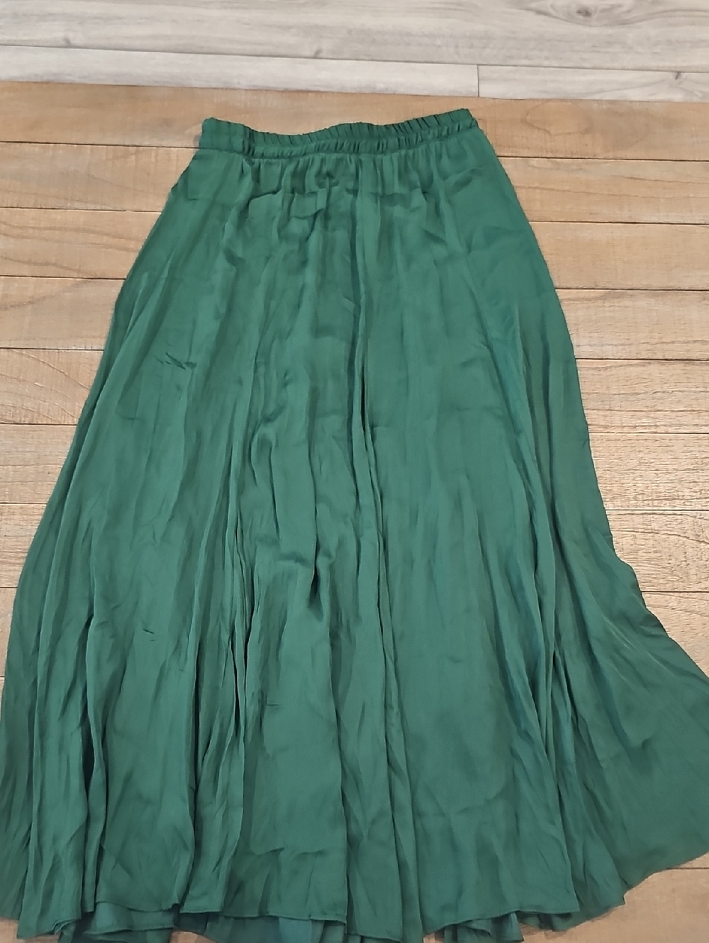 Zara Emerald Green Pleated Maxi Skirt